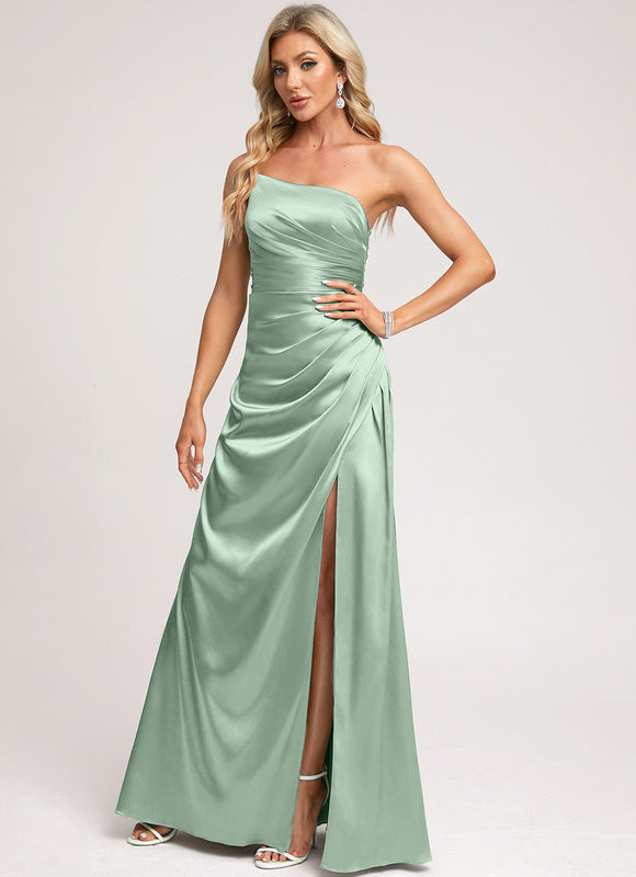 Robe Demoiselle D'Honneur Fluide Argentée - gallery 4