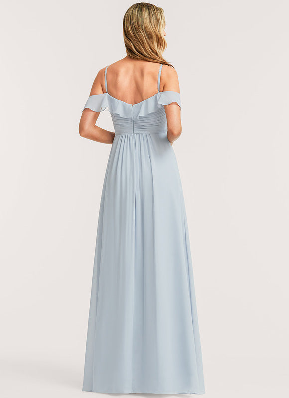 Robe Demoiselle D'Honneur Fluide Ciel - gallery 4