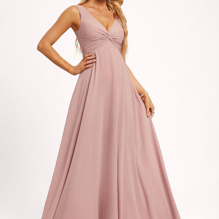 Robe Demoiselle D'Honneur Mousseline Beige