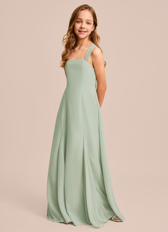 Robe Demoiselle D'Honneur Mousseline Ciel - gallery 1