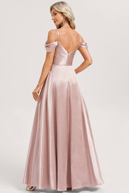 Robe Demoiselle D'Honneur Satin Rose Poudré - gallery 4