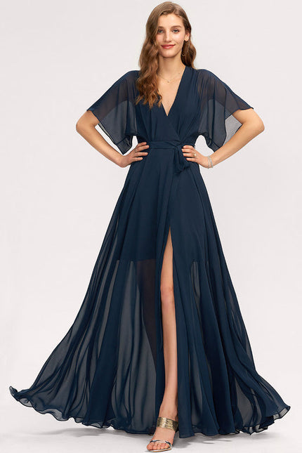 Robe Demoiselle D'Honneur Mousseline Beige - gallery 2