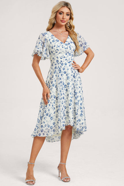 Robe Demoiselle D'Honneur Asymétrique Fluide - gallery 1