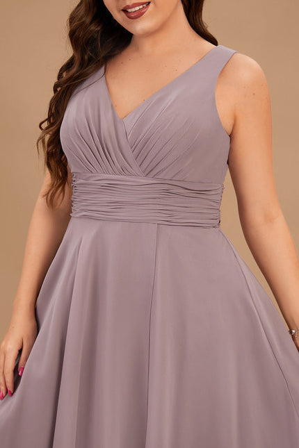 Robe Demoiselle D'Honneur Asymétrique Fluide - gallery 9