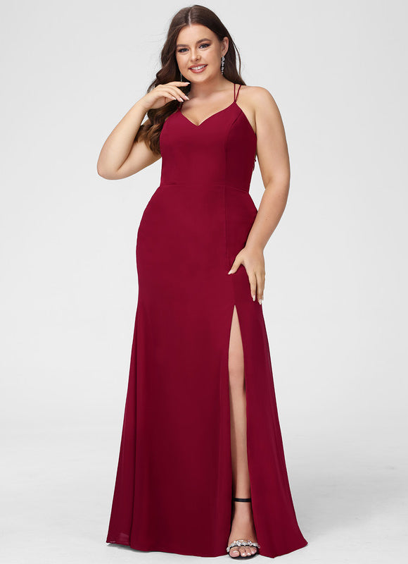 Robe Demoiselle D'Honneur Sirène Bordeaux - gallery 8