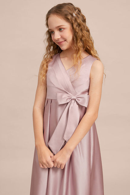 Robe Demoiselle D'Honneur Satinée Lilas - gallery 5