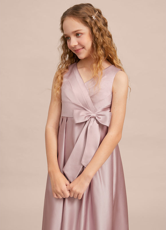 Robe Demoiselle D'Honneur Satinée Lilas - gallery 5