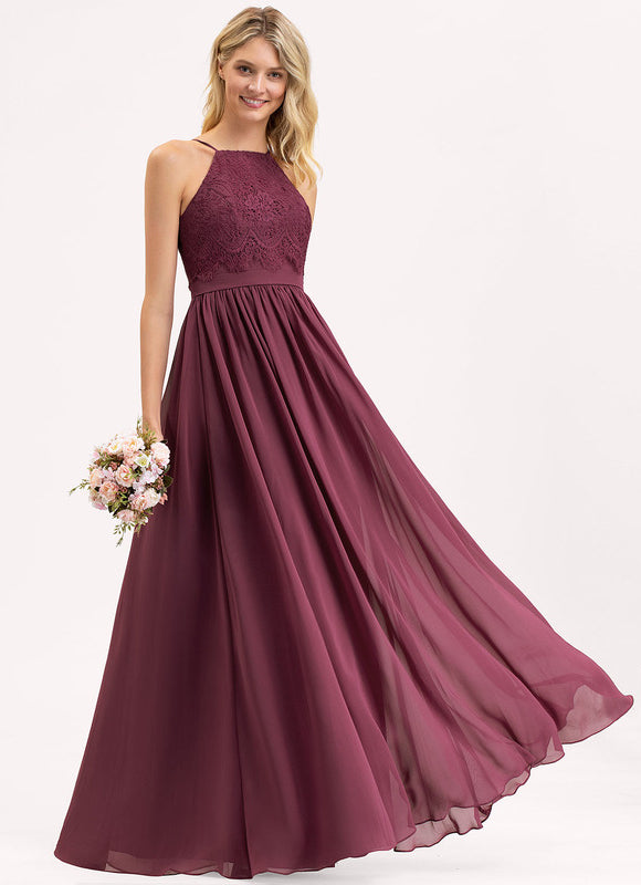 Robe Demoiselle D'Honneur Dentelle Bordeaux - gallery 4