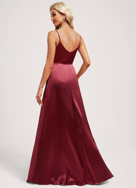 Robe Longue Satin Demoiselle D'Honneur - gallery 4