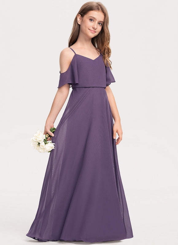 Robe Demoiselle D'Honneur Flottante Cerise - gallery 3