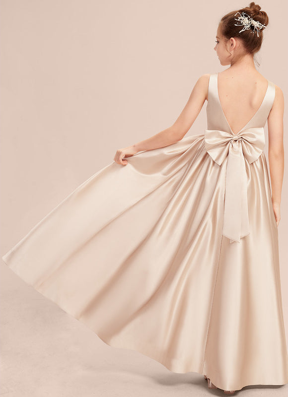 Robe Demoiselle D'Honneur Satinée Lilas - gallery 4