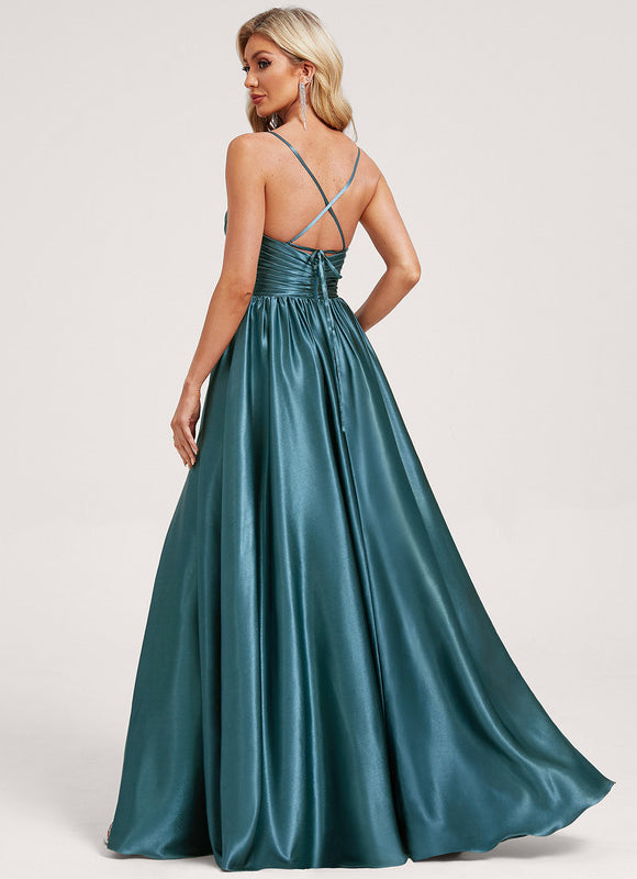 Robe Longue Satin Demoiselle D'Honneur - gallery 5