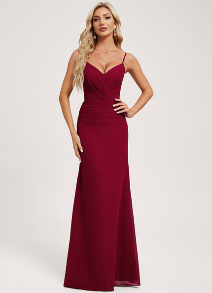 Robe Demoiselle D'Honneur Sirène Bordeaux