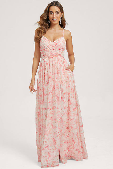 Robe Demoiselle D'Honneur Mousseline Beige - gallery 1