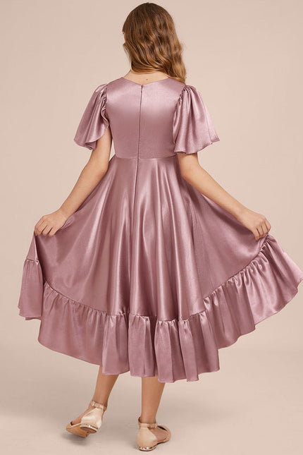 Robe Demoiselle D'Honneur Satin Ciel Ajustée - gallery 4