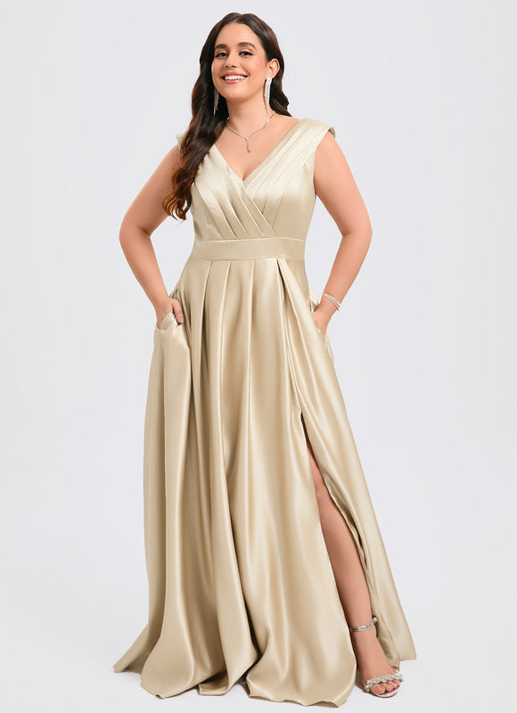 Robe Demoiselle D'Honneur Rose Satin - gallery 9
