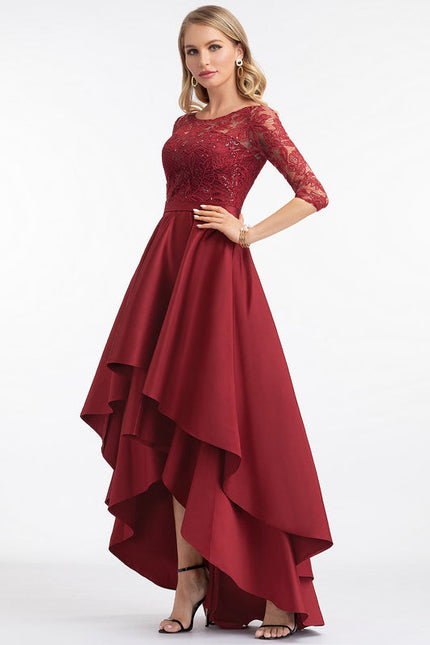 Robe Demoiselle D'Honneur Bordeaux Dentelle - gallery 2