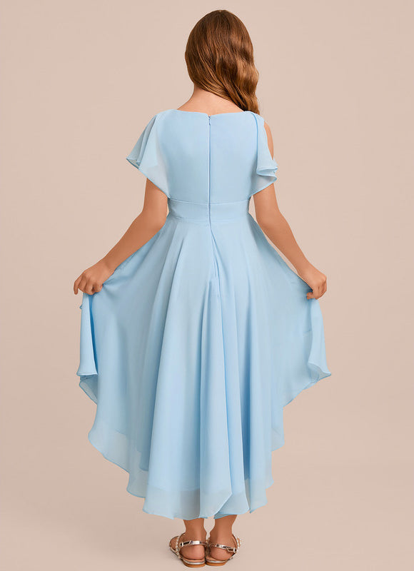 Robe Demoiselle D'Honneur Ailée Vert Pastel - gallery 1