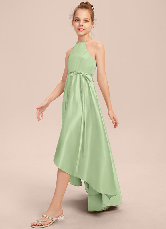 Robe Demoiselle D'Honneur Satin Fluide Asymétrique - gallery 1