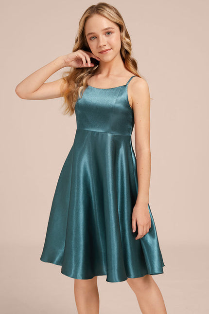 Robe Demoiselle D'Honneur Satin Vert Clair - gallery 2