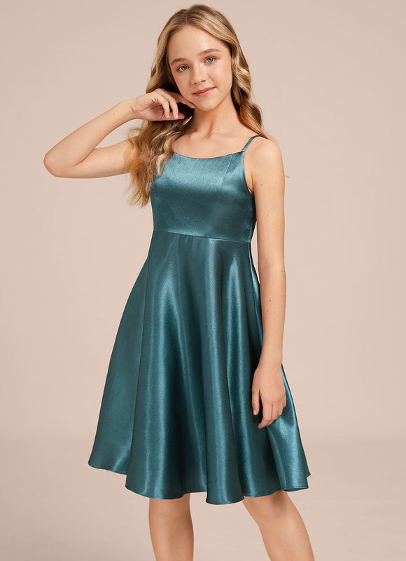 Robe Demoiselle D'Honneur Satin Vert Clair - gallery 2