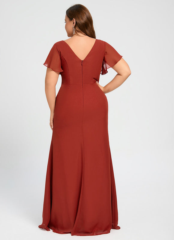 Robe Demoiselle D'Honneur À Volants Rose Pâle - gallery 6