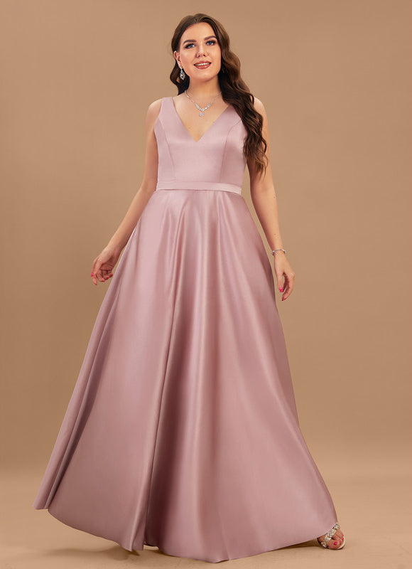 Robe Demoiselle D'Honneur Rose Satin - gallery 7