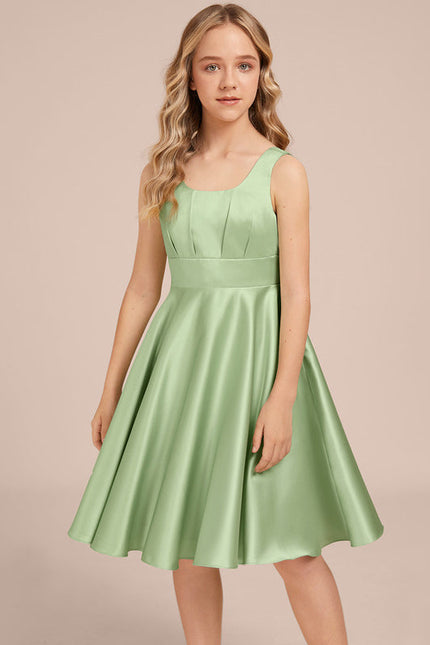 Robe Demoiselle D'Honneur Satin Vert Pastel - gallery 3