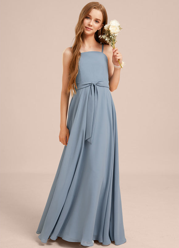 Robe Demoiselle D'Honneur Mousseline Ciel - gallery 5