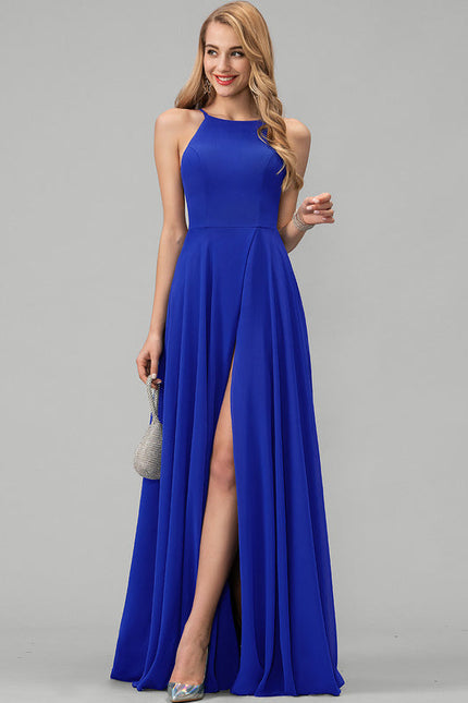 Robe Demoiselle D'Honneur Longue Beige Élégante - gallery 2