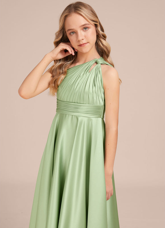 Robe Demoiselle D'Honneur Satinée Asymétrique Junior - gallery 2