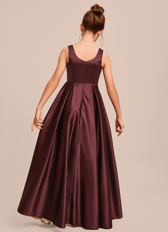 Robe Demoiselle D'Honneur Satinée Ciel - gallery 1