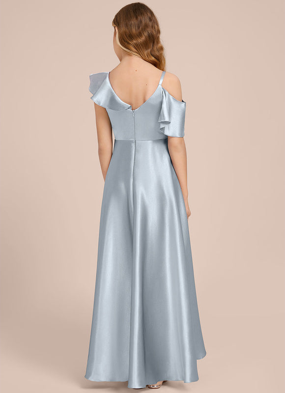 Robe Demoiselle D'Honneur Fluide À Volants - gallery 3