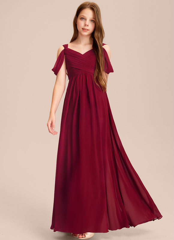 Robe Demoiselle D'Honneur Flottante Cerise - gallery 2