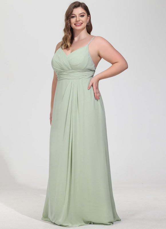 Robe Demoiselle D'Honneur À Volants Rose Pâle - gallery 7