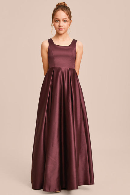 Robe Demoiselle D'Honneur Satinée Ciel