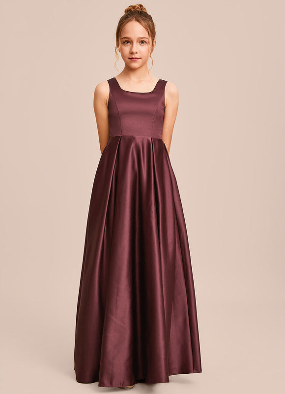 Robe Demoiselle D'Honneur Satinée Ciel