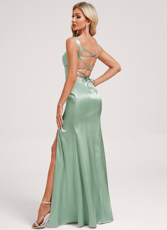 Robe Demoiselle D'Honneur Satin Pastel Chic - gallery 5