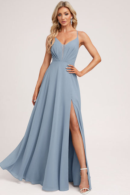 Robe Demoiselle D'Honneur Mousseline Beige