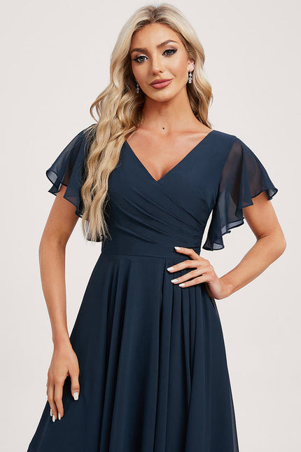 Robe Demoiselle D'Honneur Asymétrique Fluide - gallery 3