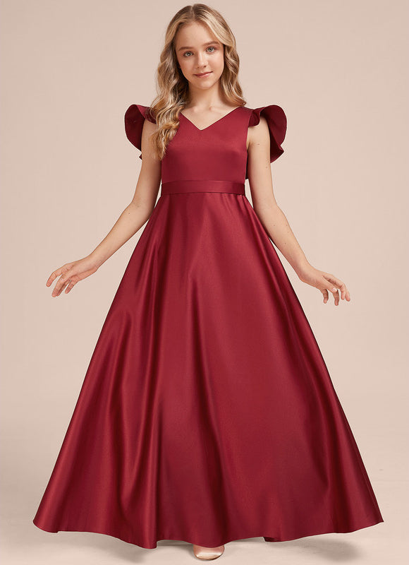 Robe Demoiselle D'Honneur Rouge Velours Fluide - gallery 3