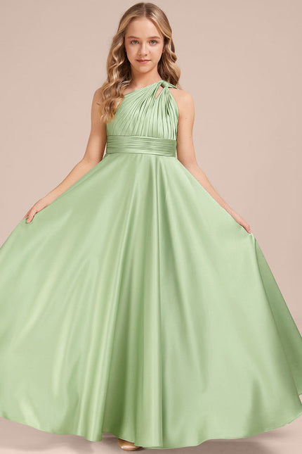Robe Demoiselle D'Honneur Satinée Asymétrique Junior - gallery 4