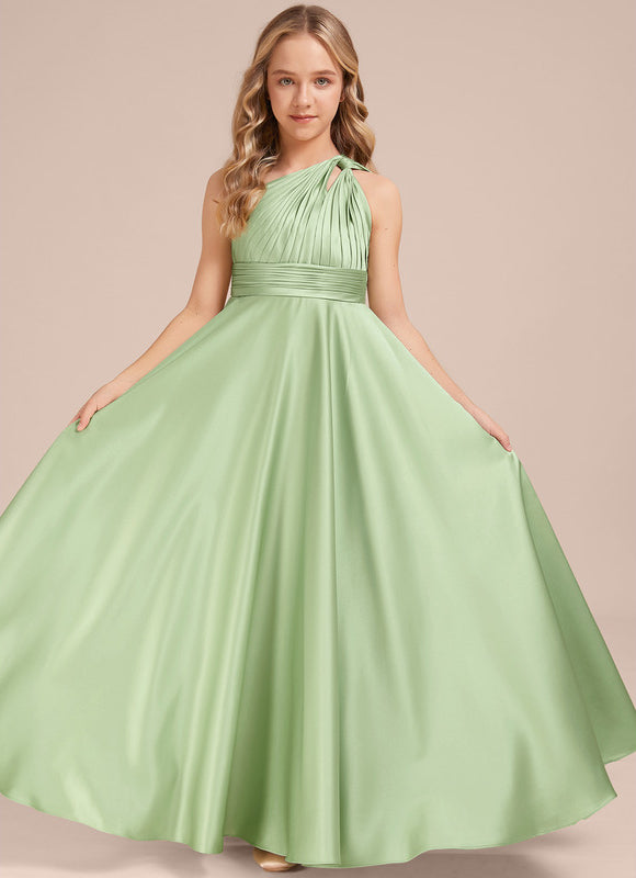 Robe Demoiselle D'Honneur Satinée Asymétrique Junior - gallery 4