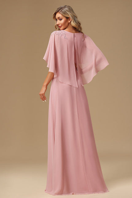 Robe Demoiselle D'Honneur Fluide Rose Pâle - gallery 3
