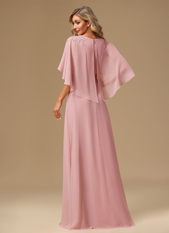 Robe Demoiselle D'Honneur Fluide Rose Pâle - gallery 3