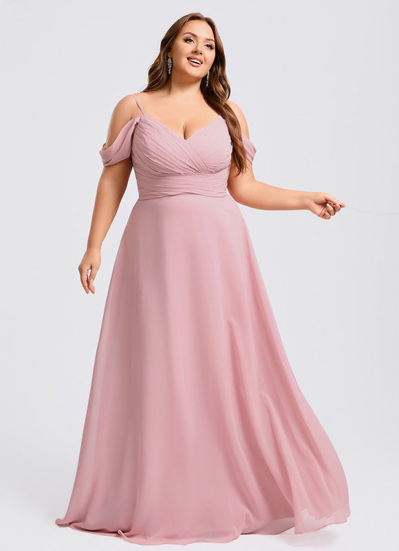 Robe Demoiselle D'Honneur Fluide Beige - gallery 5