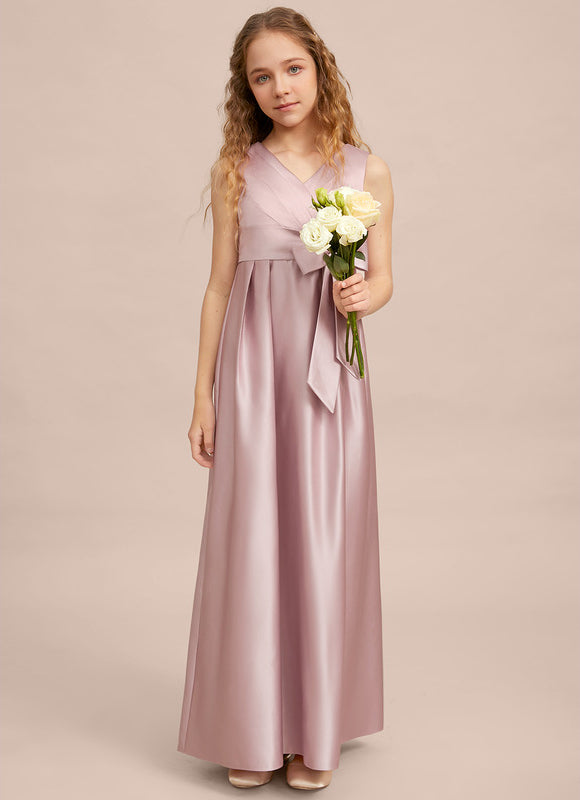 Robe Demoiselle D'Honneur Satinée Lilas - gallery 3