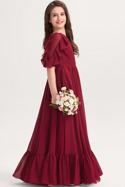 Robe Demoiselle D'Honneur Volante Prune - gallery 2