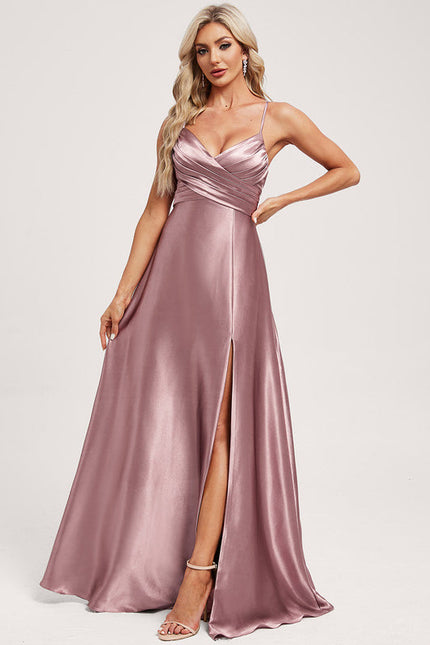 Robe Longue Satin Demoiselle D'Honneur - gallery 2