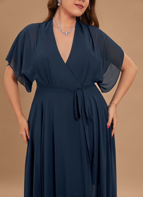 Robe Demoiselle D'Honneur Mousseline Beige - gallery 5